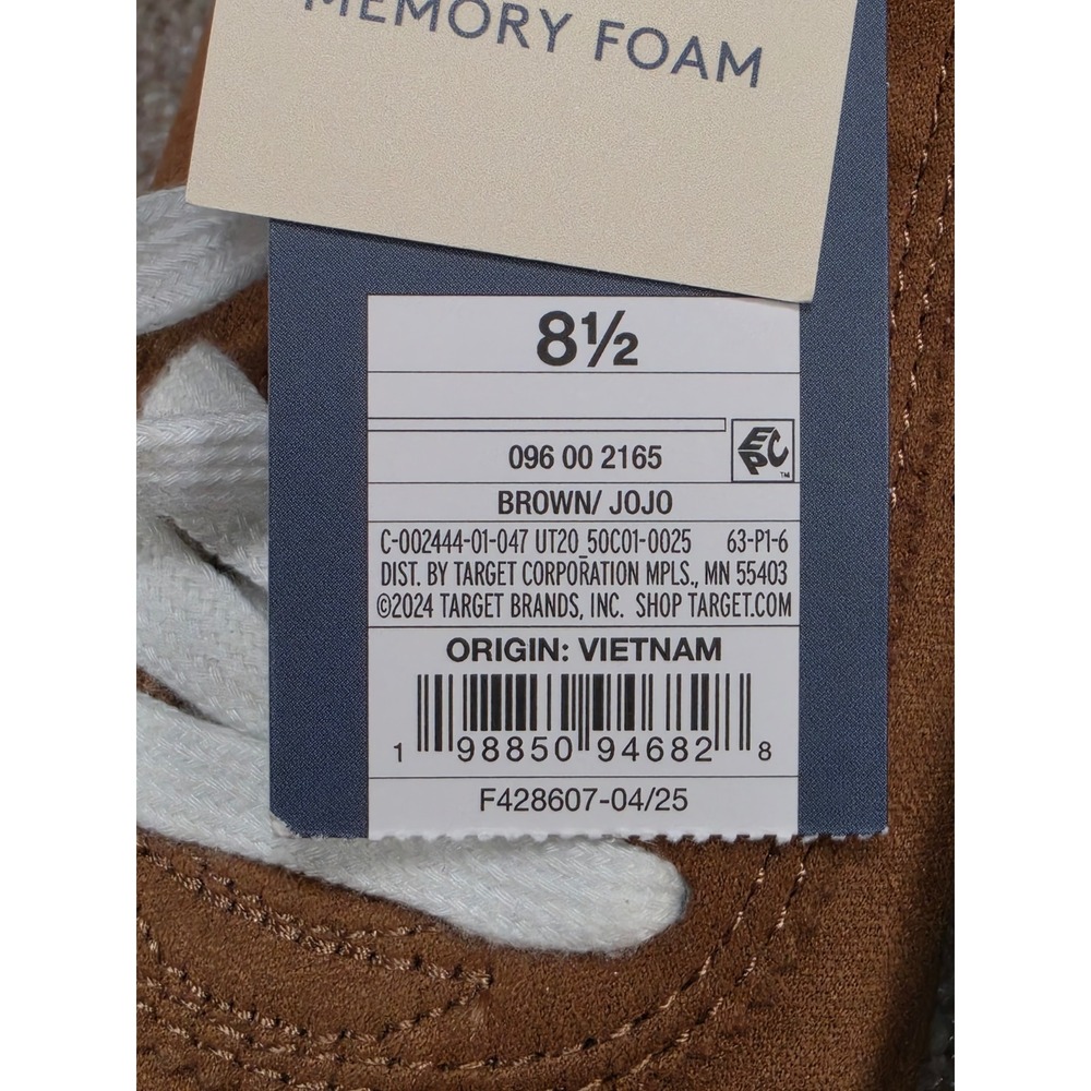 Universal Thread Jojo Brown Faux Suede Memory Foam Sneakers Womens 8.5 NEW - Picture 2 of 6